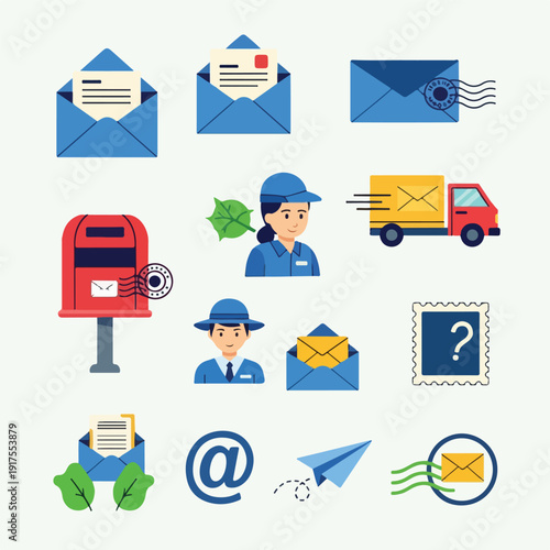Email and Mail Delivery Icons Set