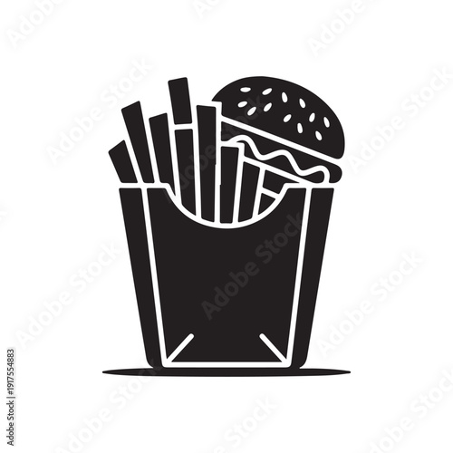 classic burger and french fries fast food meal combo