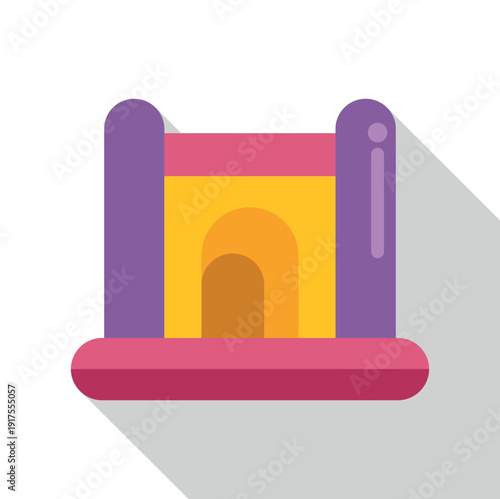 Colorful inflatable bounce house icon representing childhood fun and play
