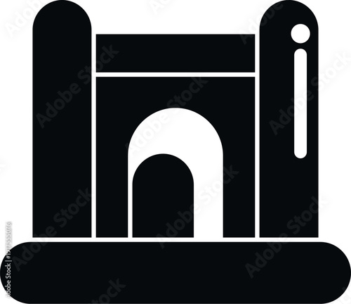 Inflatable bounce house icon symbolizing children's play and outdoor entertainment