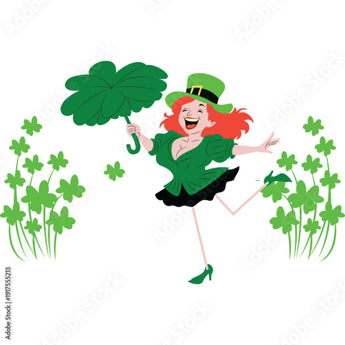 Lucky Leprechaun Girl Celebrating St. Patrick's Day