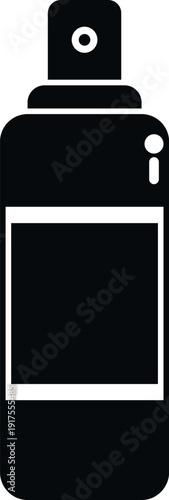 Black aerosol spray can providing concept of hygiene and personal care