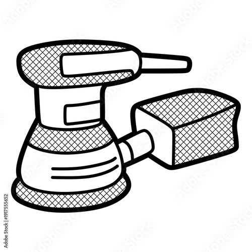 simple electric sander vector, editable lines