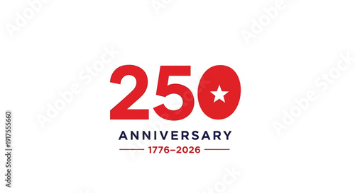 USA 250th anniversary logo, American independence celebration emblem, 1776-2026 commemorative symbol, vector