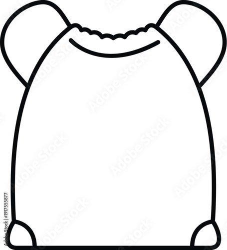 Drawstring backpack icon presenting a simple and lightweight bag for various uses