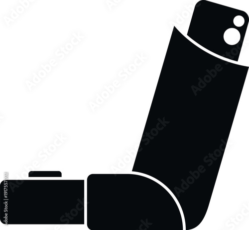 Asthma inhaler icon representing medical device for breathing relief and healthcare