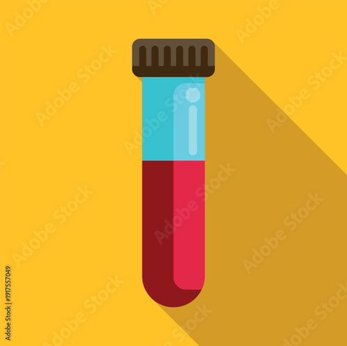 Test tube holding blood sample, representing medical research and laboratory diagnostics