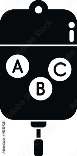 Iv drip bag with essential vitamins a, b, and c for medical infusion therapy