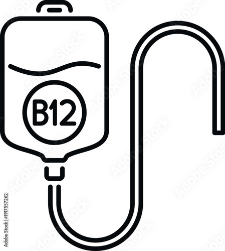 Iv drip bag providing b12 vitamin infusion for health and wellness
