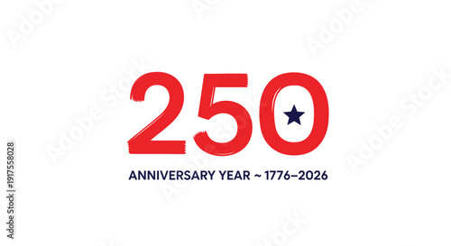 USA 250th anniversary logo vector, American independence 1776-2026 commemorative emblem.