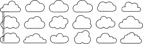 cloud icons collection vector outlines for web and mobile