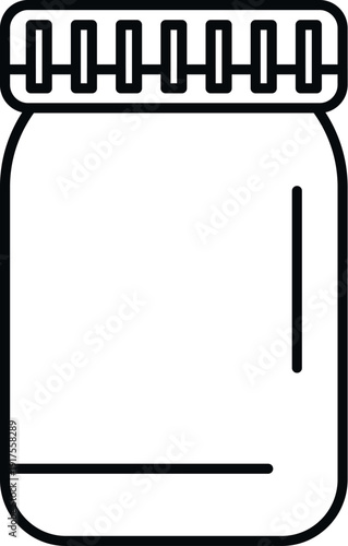 Jar outline for food, preserving, and storing household items or ingredients