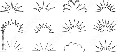 explosion burst illustrations vector comic impact shapes