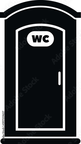 Portable wc toilet icon for public restroom services
