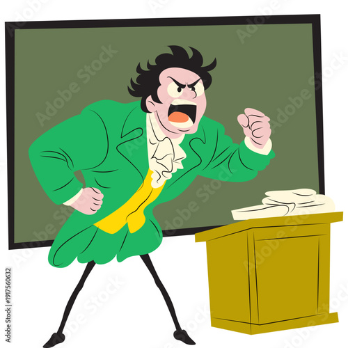 Johann Fichte lecturing passionately about the self