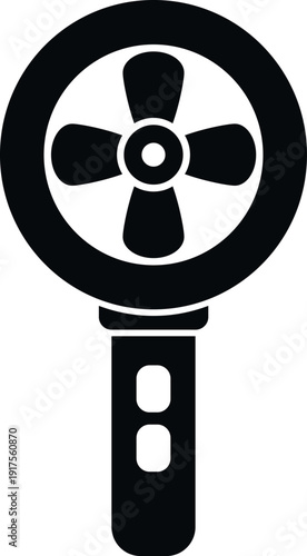 Handheld fan icon design representing personal cooling and ventilation
