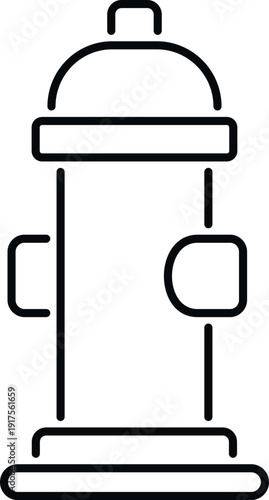 Fire hydrant line art icon for emergency, water, and safety concepts