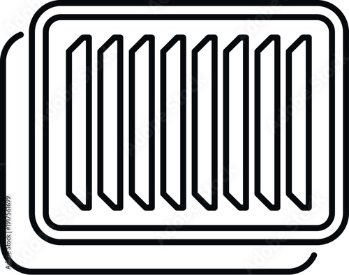 Car engine air filter vector icon for changing and repairing vehicle parts