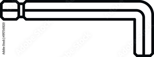 Allen key hex wrench vector outline icon representing repair and assembly