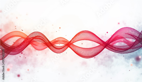 A vibrant red abstract wallpaper featuring 3d heart shapes and red lips with pink ribbon curves and a festive bow illustration for a Valentine celebration design