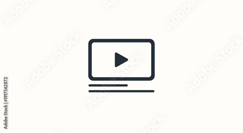 Black and white play button icon.