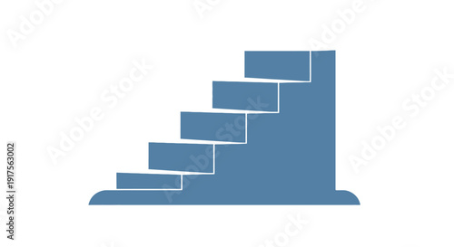 Blue Staircase Steps Illustration Design Element.