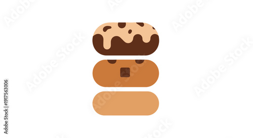 Chocolate Iced Donut with Caramel Icing.