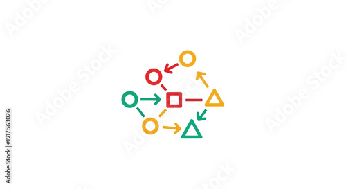 Colorful Shapes and Arrows in Cycle.