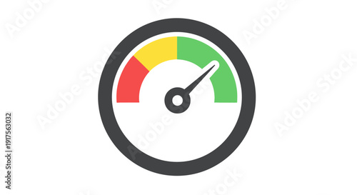 Circular Gauge Meter with Colorful Indicators.