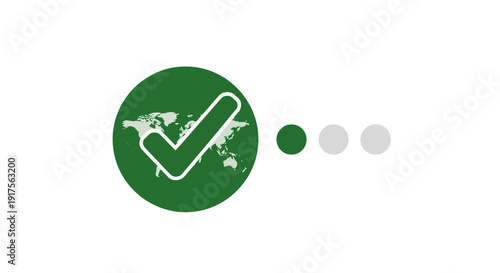 Green Checkmark Icon with Hand and Leaves.