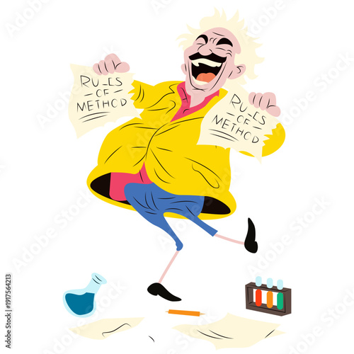 Paul Feyerabend laughing while breaking rules of method