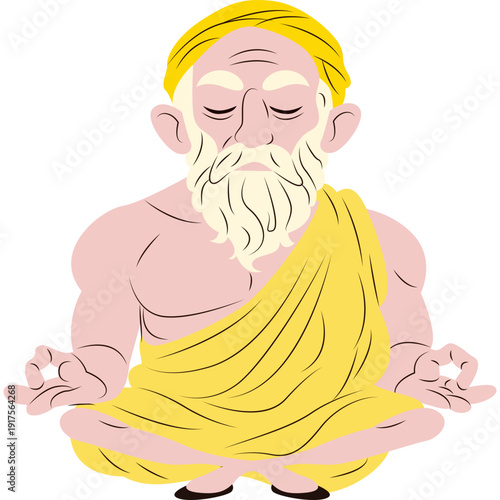 Plotinus meditating silently with eyes closed