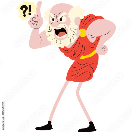 Protagoras debating relativism with raised finger