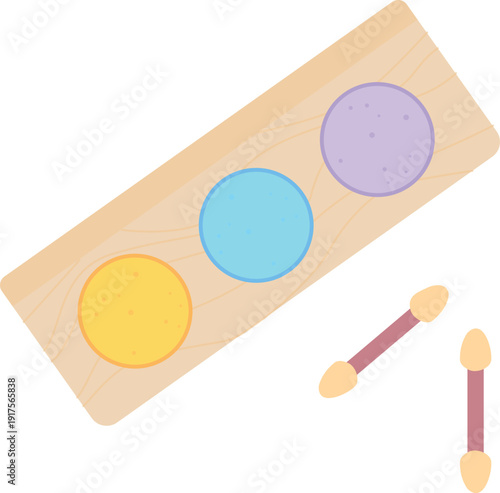 Eye shadow color icon. Makeup plastic palette