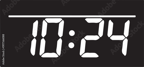 Digital clock display showing '10:24', representing time, deadlines, or a specific moment in a game or event. , Generative Ai
