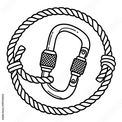 Rope with Carabiner Clip Illustration