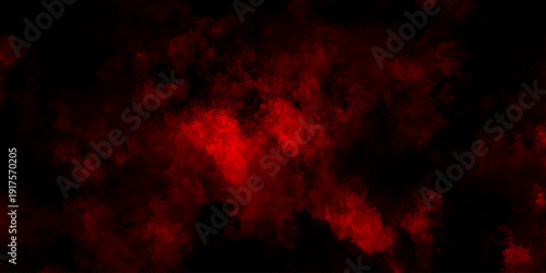 Abstract grunge red and black powder explosion cloud on black background. dark red smoke Like cloud wave effect on black. dark fire flame grunge texture background. toned fiery red sky.