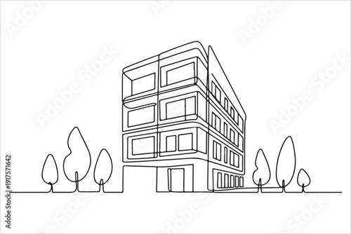 A continuous one line drawing of a luxury house architectural sketch vector, Single continuous line drawing of a modern house architectural concept for construction and  vector design
