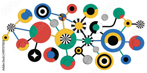 Vibrant abstract art with colorful circular patterns and organic shapes