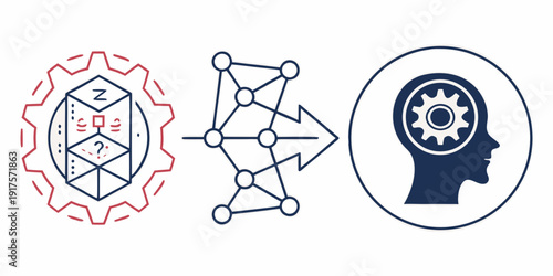 Conceptual illustration of artificial intelligence and machine learning processes.