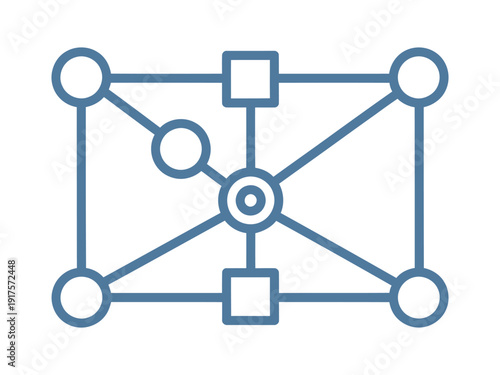 Abstract network of interconnected nodes representing data flow and digital communication system