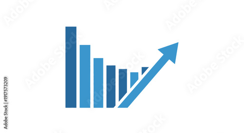 Free Download Blue Bar Graph with Upward Arrow. - GFXLoad