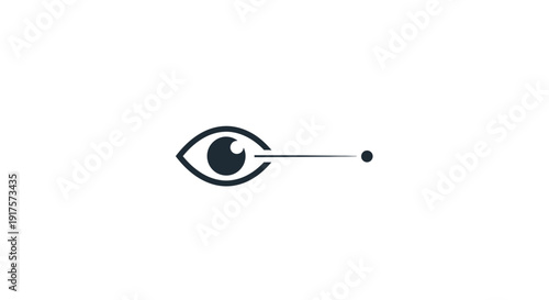 Black and white eye with needle.