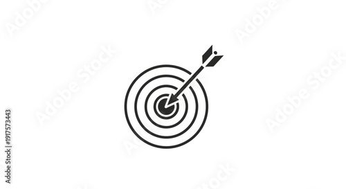 Black and White Target with Arrow.