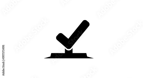 Black checkmark icon on white.