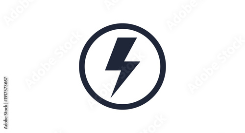 Free Download Black Lightning Bolt Icon in Circle. - GFXLoad