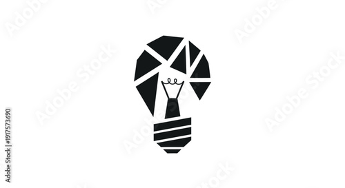 Black light bulb with white lines.