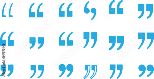 Set of quote mark. Quotes icon vector set. Quotemarks outline, speech marks, inverted commas or talking marks collection. Talk bubble speech icon. Black quotes icon.