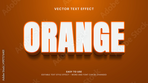 orange editable text effect 3d vector