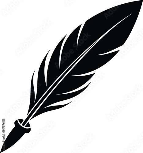 Feather Quill Pen Silhouette Icon